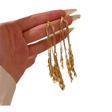 Gold Grandeur Tassel Female Stud Earrings