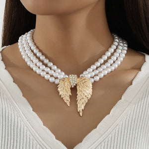 Girl in Retro Pearl Wings
