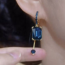 Blue Square Earrings 