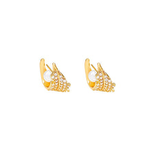 Women's Leaf Micro Inlaid Pearls Earrings